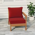 thumbnail image 1 of WestinTrends Avalon Outdoor Patio HDPE Right Arm Sectional Corner Club Chair with Patio Cushions, Teak/Red, 1 of 13