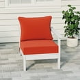 thumbnail image 1 of WestinTrends Avalon Outdoor Patio HDPE Right Arm Sectional Corner Club Chair with Patio Cushions, White/Orange, 1 of 13