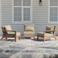 thumbnail image 1 of WestinTrends Avalon Outdoor Patio HDPE Sectional Sofa with Patio Cushions, Teak/Beige, 1 of 5