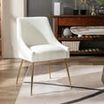 thumbnail image 1 of WestinTrends Carlo Upholstered Velvet Accent Chair with Gold Metal Legs, Ivory, 1 of 8