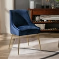 thumbnail image 1 of WestinTrends Carlo Upholstered Velvet Accent Chair with Gold Metal Legs, Navy Blue, 1 of 8