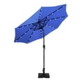 thumbnail image 1 of WestinTrends Cyrus 9 Ft Outdoor Patio Umbrella with Base Include, Solar Powered 32 LED Light Umbrella with Tilt and Crank, 64 lbs Square Concrete Base, Royal Blue, 1 of 7
