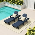 thumbnail image 1 of WestinTrends Dylan 2 Piece Adirondack Poly Reclining Chaise Lounge With Arms, Navy Blue, 1 of 2