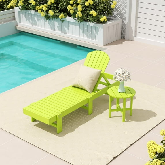 WestinTrends Dylan 2 Piece Poly Reclining Chaise Lounge, Lime