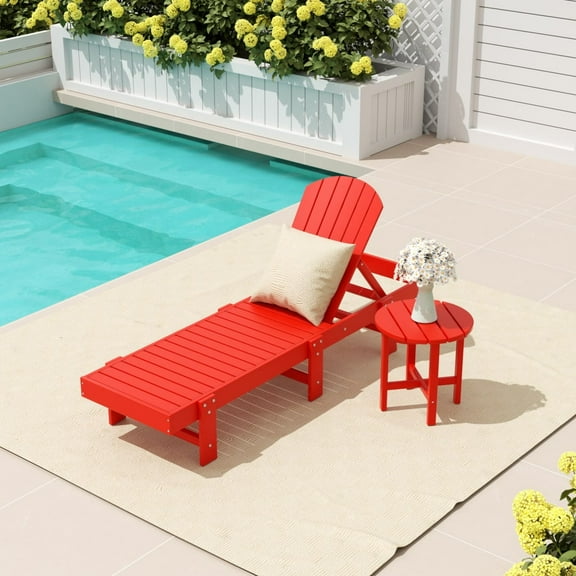 WestinTrends Dylan 2 Piece Poly Reclining Chaise Lounge, Red