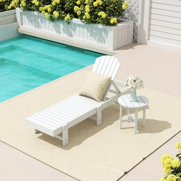 WestinTrends Dylan 2 Piece Poly Reclining Chaise Lounge, White