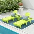 thumbnail image 1 of WestinTrends Dylan 3 Piece Adirondack Poly Reclining Chaise Lounge, Lime, 1 of 1