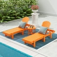 thumbnail image 1 of WestinTrends Dylan 3 Piece Adirondack Poly Reclining Chaise Lounge, Orange, 1 of 1