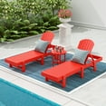 thumbnail image 1 of WestinTrends Dylan 3 Piece Adirondack Poly Reclining Chaise Lounge, Red, 1 of 1