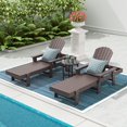 thumbnail image 1 of WestinTrends Dylan 3 Piece Adirondack Poly Reclining Chaise Lounge With Arms, Dark Brown, 1 of 2