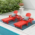 thumbnail image 1 of WestinTrends Dylan 3 Piece Adirondack Poly Reclining Chaise Lounge With Arms, Red, 1 of 2