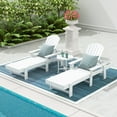 thumbnail image 1 of WestinTrends Dylan 3 Piece Adirondack Poly Reclining Chaise Lounge With Arms, White, 1 of 2