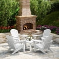 thumbnail image 1 of WestinTrends Dylan 5-Piece Outdoor Patio HDPE Adirondack Chair With Square Coffee Table Conversation Set, White, 1 of 12