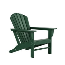 WestinTrends Dylan Adirondack Chair, All Weather Resistant Poly Lumber Outdoor Patio Chairs, Seashell Slat Curved Back, Widen Seat Armrest, Color Stay, Imitation Wood Texture, Dark Green