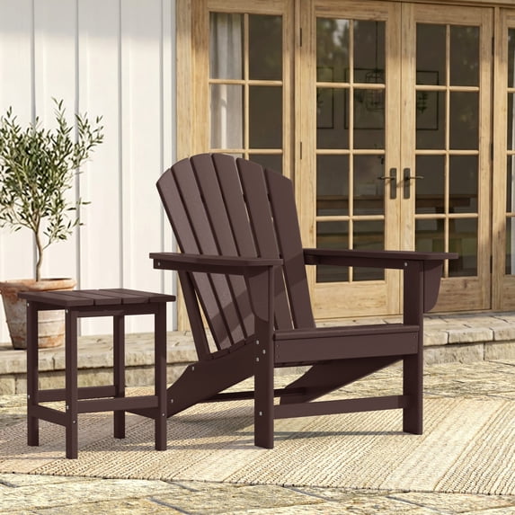 WestinTrends Dylan Outdoor Adirondack Chair, Dark Brown