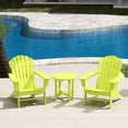 thumbnail image 1 of WestinTrends Dylan Adirondack Chairs Set of 2 with Side Table, All Weather Poly Lumber Outdoor Seating Patio Conversation Bistro Set, Seashell Curved Slat Backrest, Lime Green, 1 of 9