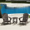 thumbnail image 1 of WestinTrends Dylan Adirondack Chairs Set of 2 with Side Table, All Weather Poly Lumber Outdoor Seating Patio Conversation Bistro Set, Seashell Curved Slat Backrest, Dark Brown, 1 of 9