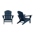 thumbnail image 1 of WestinTrends Dylan Adirondack Chairs Set of 2, All Weather Poly Lumber Outdoor Patio Chairs, Seashell Slat Curved Back, Widen Seat Armrest, Color Stay, Imitation Wood Texture, Navy Blue, 1 of 11