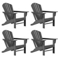 thumbnail image 1 of WestinTrends Dylan Adirondack Chairs Set of 4, All Weather Poly Lumber Outdoor Patio Chairs, Seashell Slat Curved Back, Widen Seat Armrest, Color Stay, Imitation Wood Texture, Gray, 1 of 12