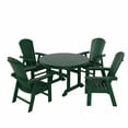 thumbnail image 1 of WestinTrends Dylan Adirondack Outdoor Dining Set for 4, All Weather Poly Lumber Patio Table and Chairs Set of 4, 47" Trestle Round Dining Table and Seashell Adirondack Dining Chair, Dark Green, 1 of 8