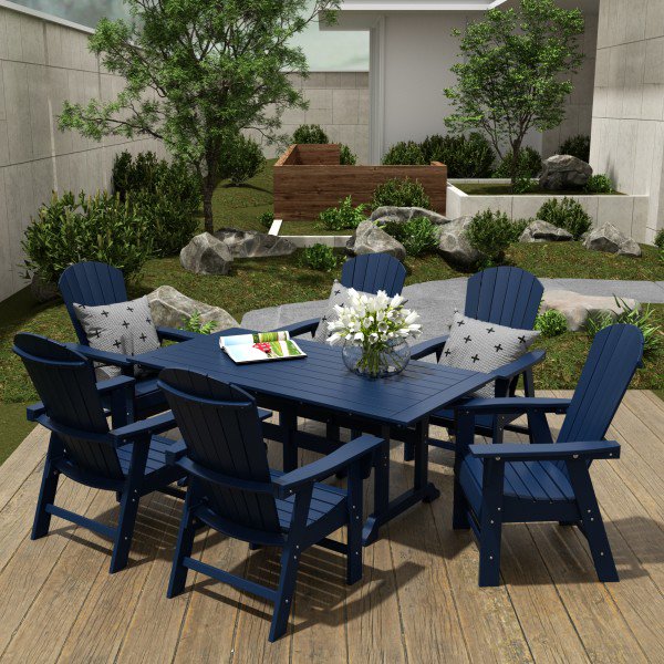 WestinTrends Dylan Adirondack Outdoor Dining Set for 6, All Weather