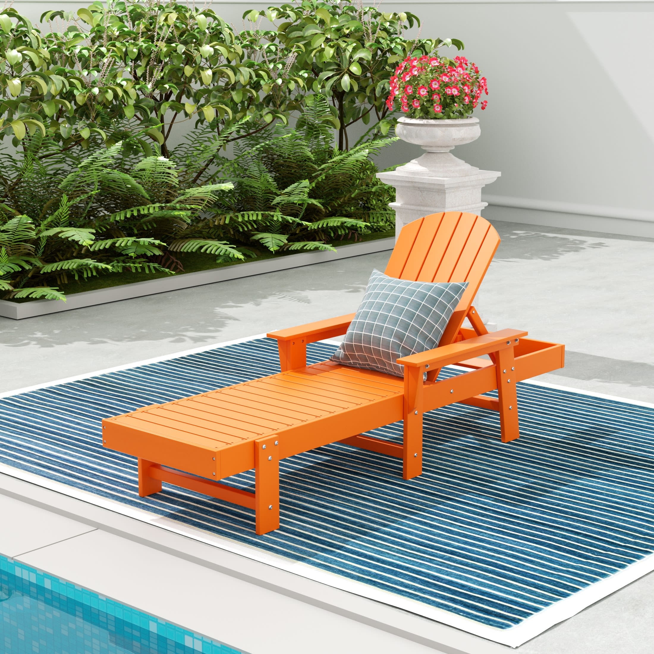 WestinTrends Dylan Adirondack Poly Reclining Chaise Lounge With Arms White Walmart