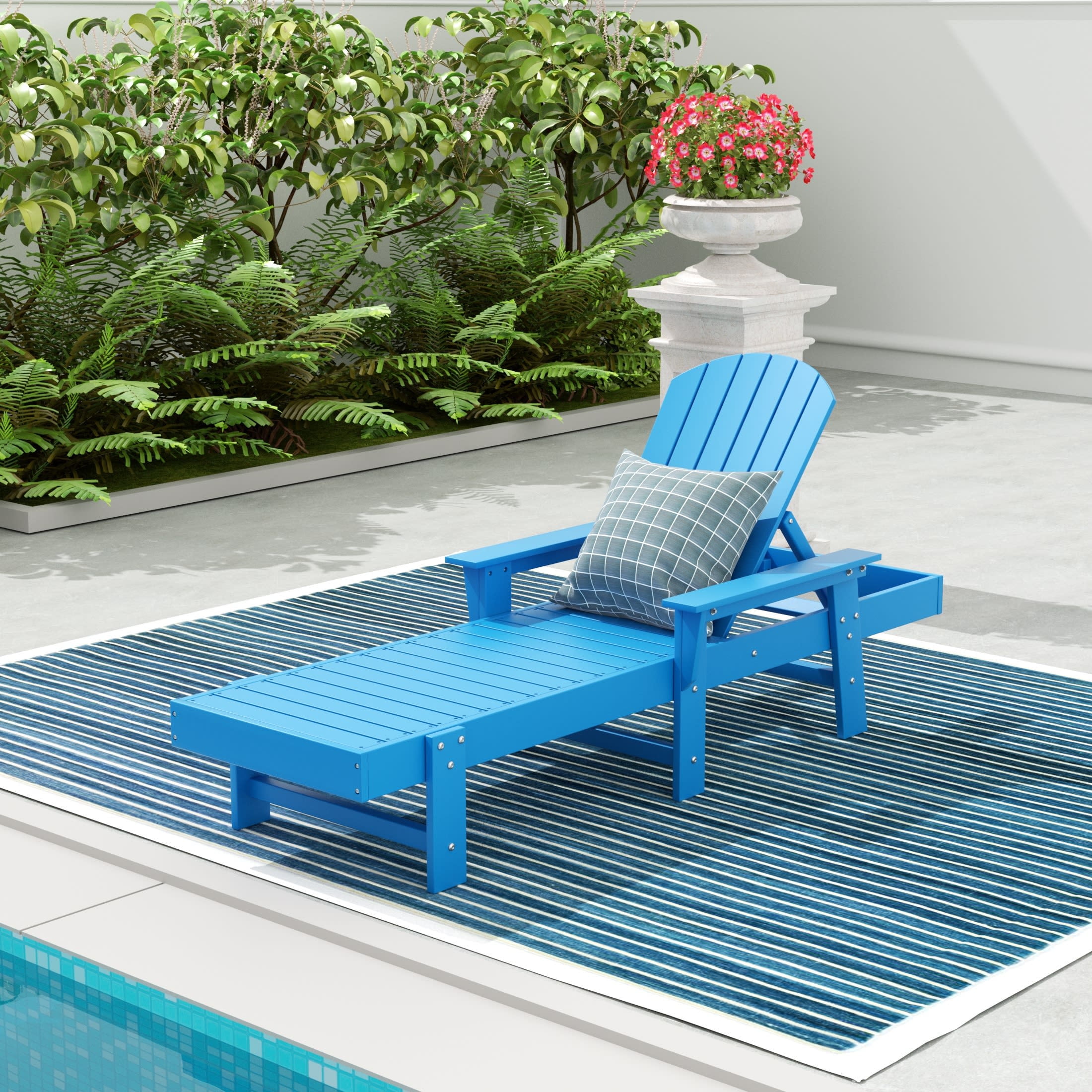 WestinTrends Dylan Adirondack Poly Reclining Chaise Lounge With Arms Red Walmart