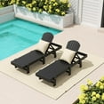 thumbnail image 1 of WestinTrends Dylan Classic Adirondack Poly Reclining Chaise Lounge (Set of 2), Black, 1 of 2