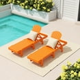 thumbnail image 1 of WestinTrends Dylan Classic Adirondack Poly Reclining Chaise Lounge (Set of 2), Orange, 1 of 1