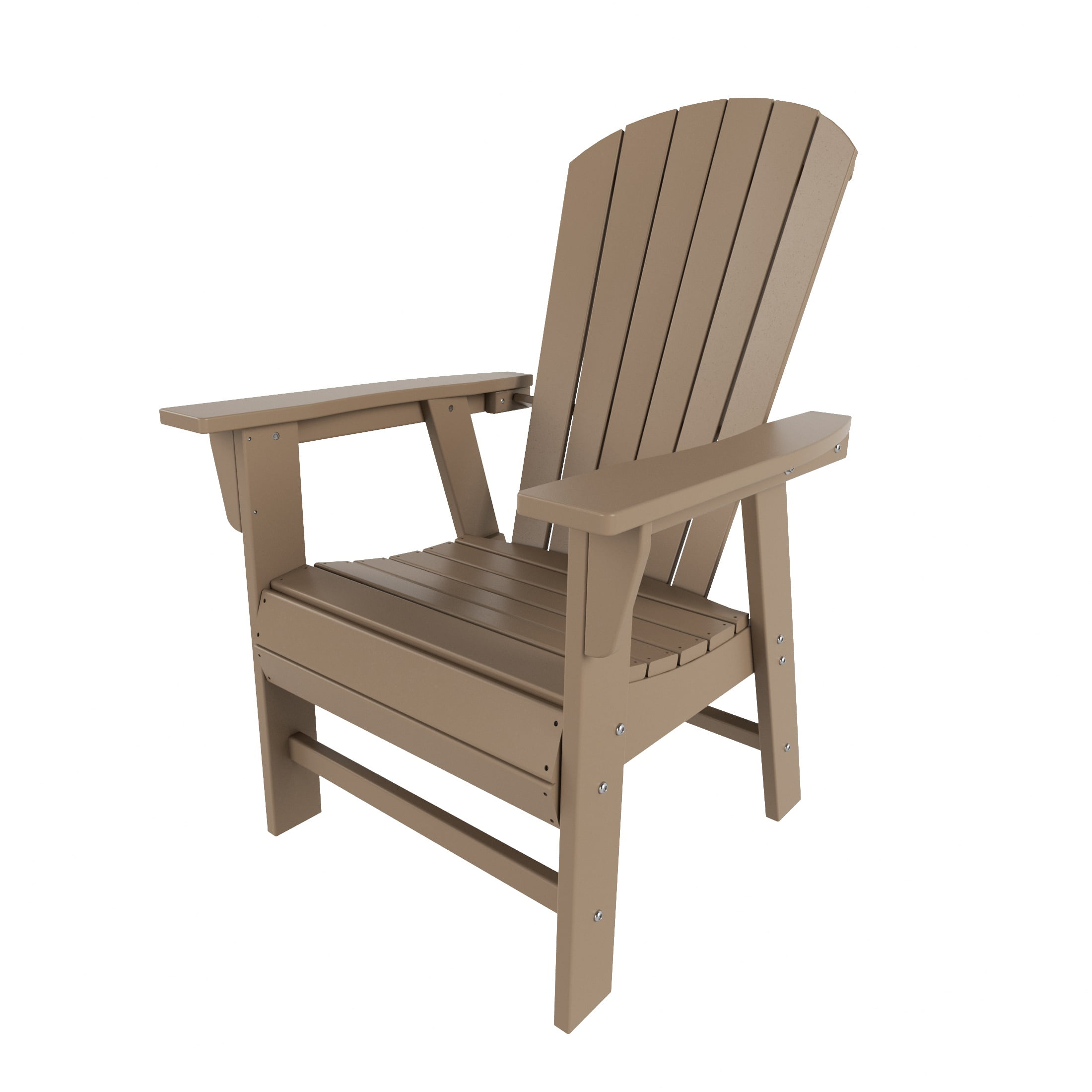 WestinTrends Dylan Outdoor Dining Chair All Weather Poly Lumber Adirondack Patio Chairs Seashell High Back Dining Chairs Support 350 LBS Comfortable Curved Seat and Back Weathered Wood Walmart