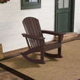thumbnail image 1 of WestinTrends Dylan Outdoor Rocking Chair, All Weather Poly Lumber Seashell Adirondack Rocker Chair, 350 Lbs Support Patio Rocking Chairs for Porch Garden Backyard and Indoor, Dark Brown, 1 of 8