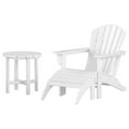 thumbnail image 1 of WestinTrends Dylan Patio Lounge Chairs, 3 Pieces Seashell Adirondack Chair with Ottoman and Side Table, All Weather Poly Lumber Outdoor Patio Chairs Furniture Set, White, 1 of 13