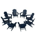 thumbnail image 1 of WestinTrends Dylan Plastic Adirondack Chairs Set of 8, All Weather Poly Lumber Outdoor Patio Chairs, Seashell Slat Curved Back Garden Lawn Deck Chairs, Navy Blue, 1 of 8