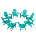thumbnail image 1 of WestinTrends Dylan Plastic Adirondack Chairs Set of 8, All Weather Poly Lumber Outdoor Patio Chairs, Seashell Slat Curved Back Garden Lawn Deck Chairs, Turquoise, 1 of 8