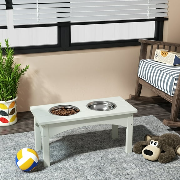 WestinTrends Elevated Modern Pet Stand Feeder for Cats & Dogs Puppy, Removable stainless steel bowls, UV and Weather Resistant