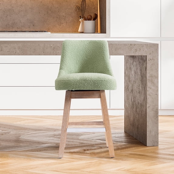 WestinTrends Genevieve 26" Upholstered Swivel Counter Height Bar Stool , Antique Oak/Desert Sage