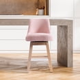 thumbnail image 1 of WestinTrends Genevieve 26" Upholstered Swivel Counter Height Bar Stool , Antique Oak/Dusty Peach, 1 of 12