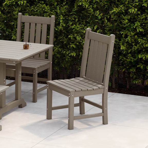 WestinTrends Malibu Outdoor Patio Dining Chair, Weathered Wood