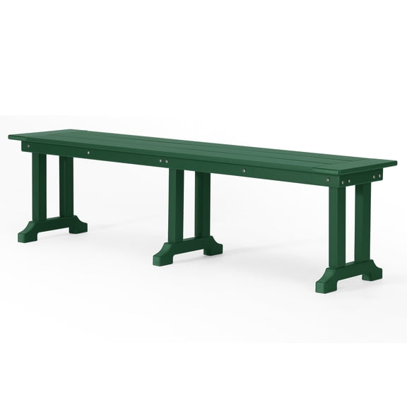 WestinTrends HDPE Plastic All Weather Resistant and Maintenance Free Outdoor Dining Bench Dark Green