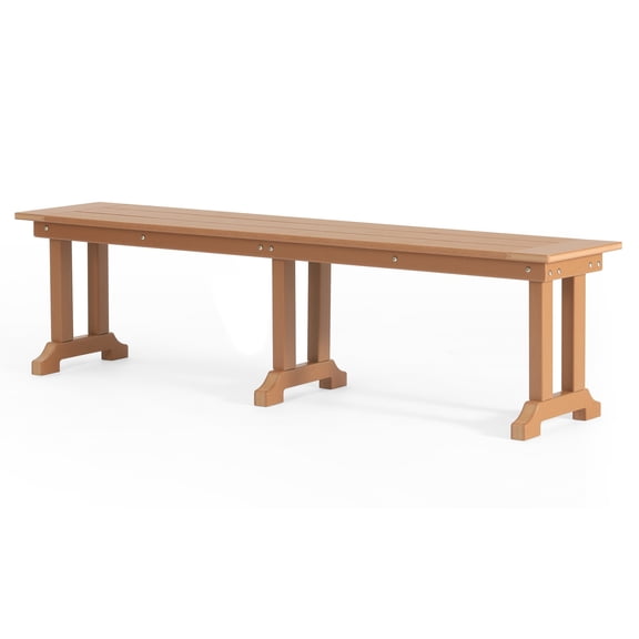 WestinTrends HDPE Plastic UV Fade Resistant and All Weather Resistant Dining Bench, Teak