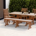 thumbnail image 1 of WestinTrends HDPE Plastic UV Fade Resistant and All Weather Resistant Dining Bench, Teak, 1 of 9