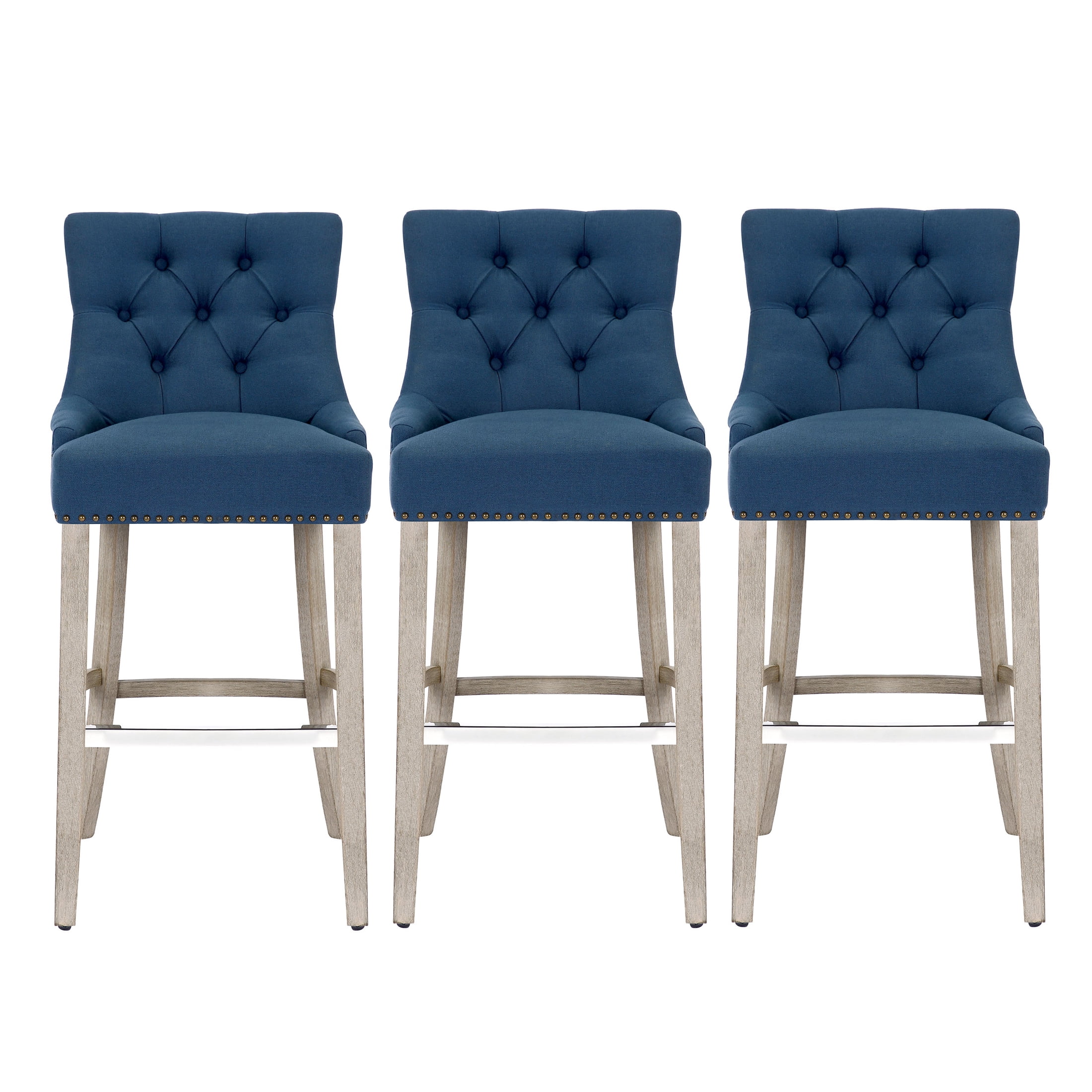 WestinTrends Hayes Barstools Bar Height Set of 3, Modern Upholstered ...