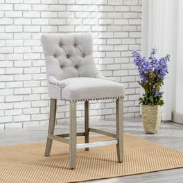 Swivel Bar Stools Set of 2 Adjustable Counter Height Barstools with Woven Backrest and Silver Base Boucle Fabric Upholstered Bar Chairs for Kitchen