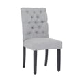 thumbnail image 1 of WestinTrends Hayes Tufted Dining Chairs, Linen Fabric Upholstered Kitchen Dining Table Chairs with Solid Wood Legs, Gray, 1 of 7
