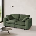 thumbnail image 1 of WestinTrends Hearthside 70" Modular Corduroy Loveseat Sofa With USB/Type-C Ports and Side Pockets, Olive Green, 1 of 16