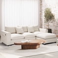 thumbnail image 1 of WestinTrends Hearthside 99" Modular Corduroy L-Shaped Sectional Sofa and Chaise With USB/Type-C Ports and Side Pockets, Cream, 1 of 15