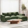 thumbnail image 1 of WestinTrends Hearthside 99" Modular Corduroy L-Shaped Sectional Sofa and Chaise With USB/Type-C Ports and Side Pockets, Olive Green, 1 of 15