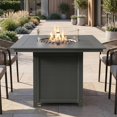 thumbnail image 1 of WestinTrends Helios 42" Modern Outdoor Patio Gas Propane Square Fire Pit Table (Rocks Not Included), Gray, 1 of 14
