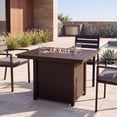 thumbnail image 1 of WestinTrends Helios 46" Modern Outdoor Patio Gas Propane Rectangular Fire Pit Table, Dark Brown, 1 of 14