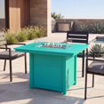 thumbnail image 1 of WestinTrends Helios 46" Modern Outdoor Patio Gas Propane Rectangular Fire Pit Table (Rocks Not Included), Turquoise, 1 of 14